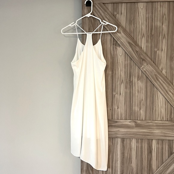 Asymmetrical gauzy white racer back dress - Picture 3 of 5